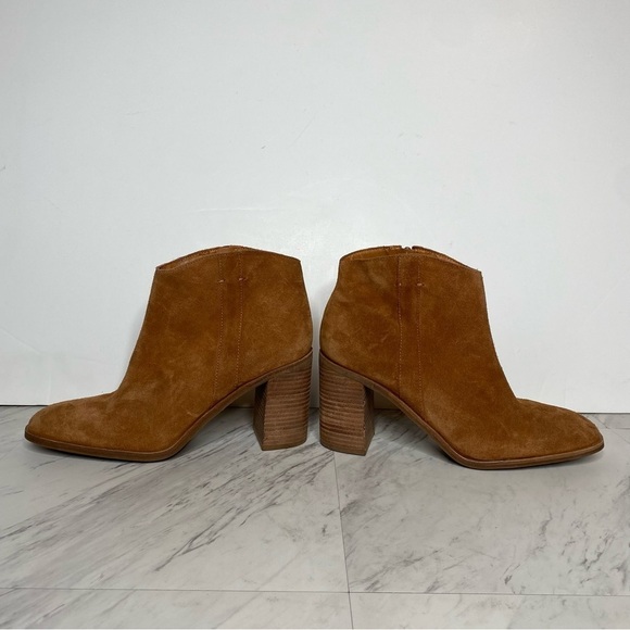 New! Lucky Brand Pinkton Brown Suede Block Heel Bootie 11M - Picture 8 of 16